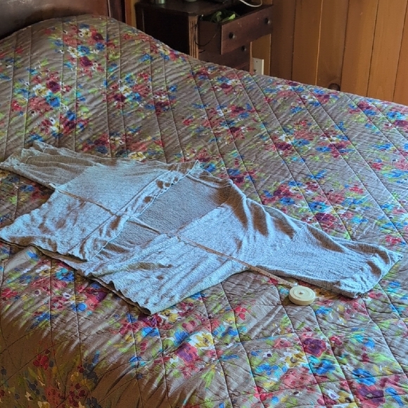 LOFT Gray Cardigan Sweater Open-Front Relaxed Fit - Picture 7 of 11